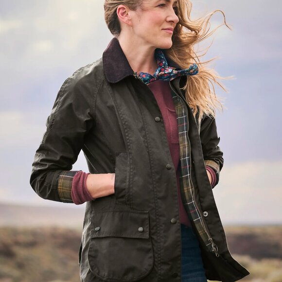 Barbour Classic Beadnell Wax Jacket US2 UK6 Olive - Picture 11 of 13